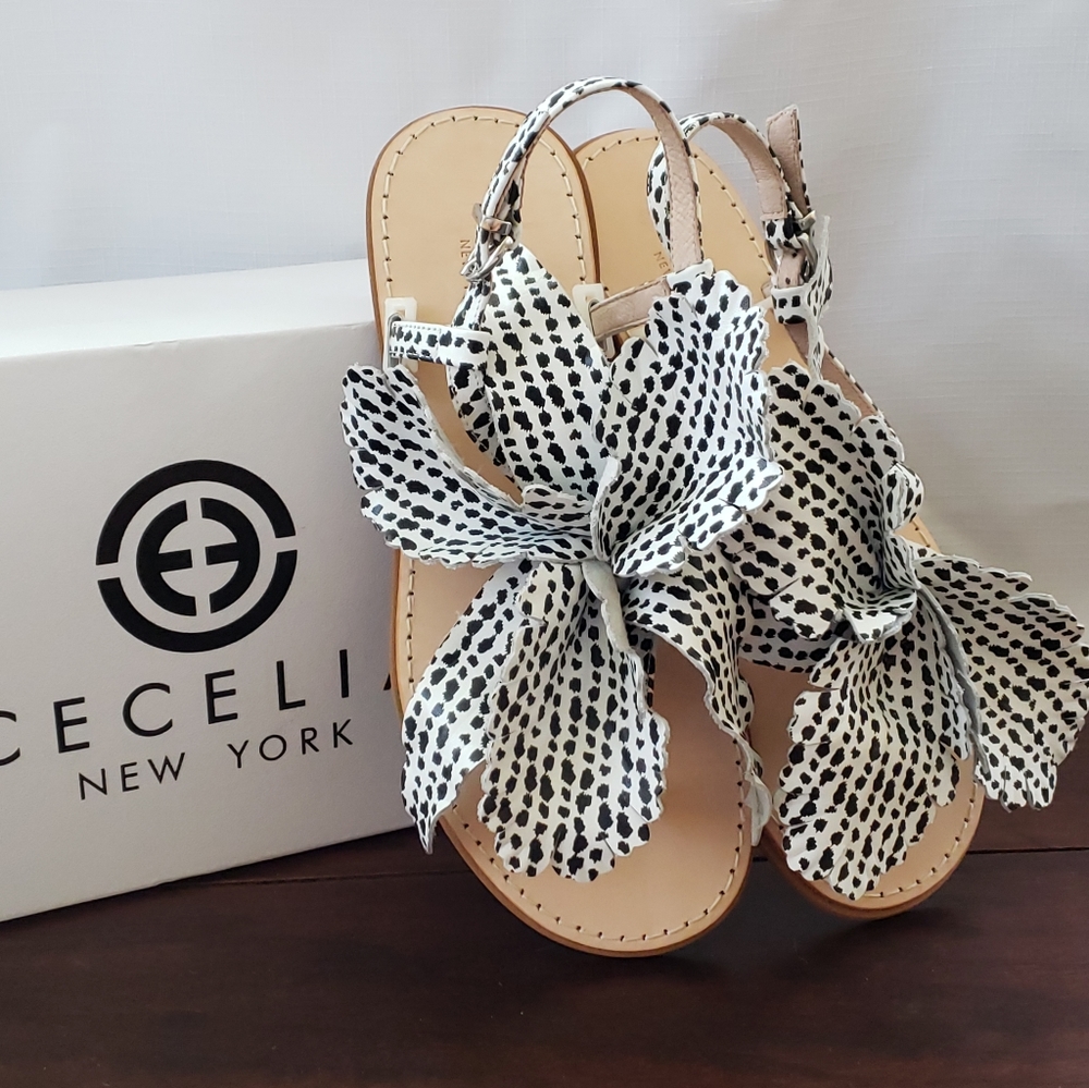 Cecelia Peony Black and White peony SANDLES New